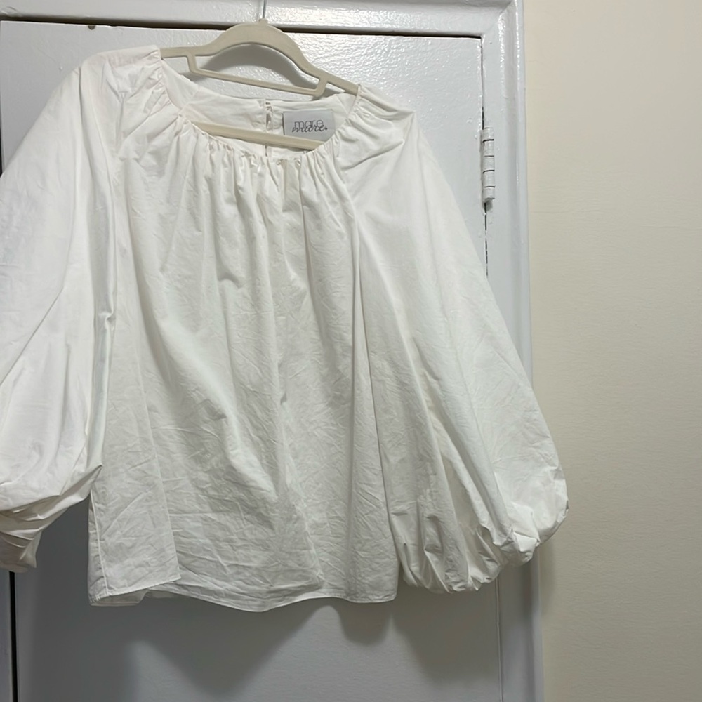Anthropologie Cotton Balloon Sleeve Blouse